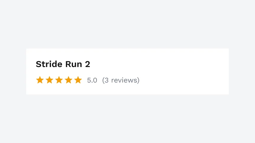 Stride Run 2 rated 5.0 from 3 reviews.
