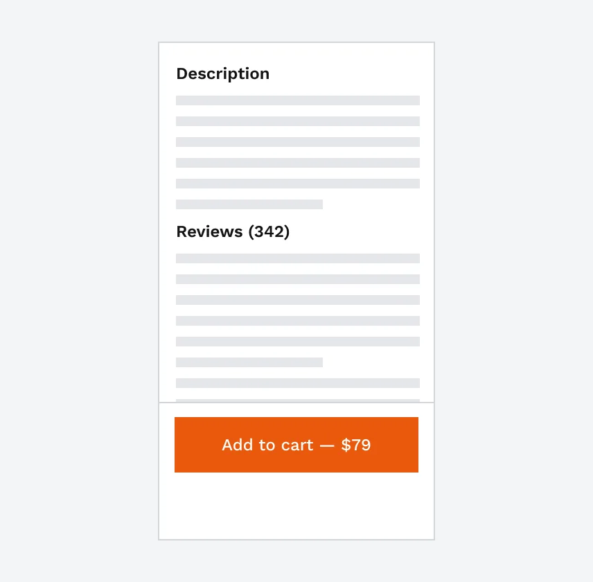 The same screen with “Add to cart — $79” stuck to the bottom.