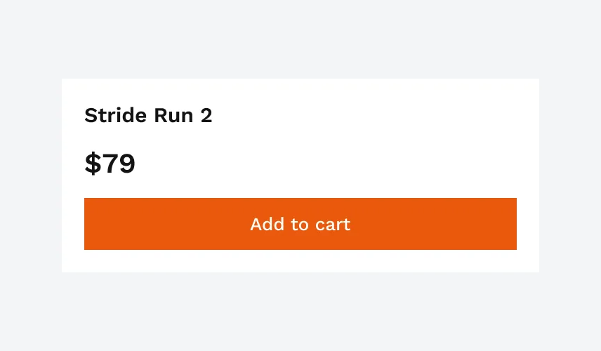 Stride Run 2, $79 and a single Add to cart button.