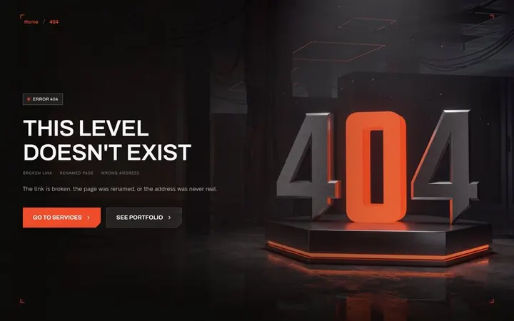 404 page: “This level doesn’t exist”