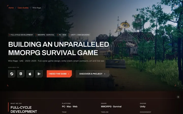 Case study page, first screen